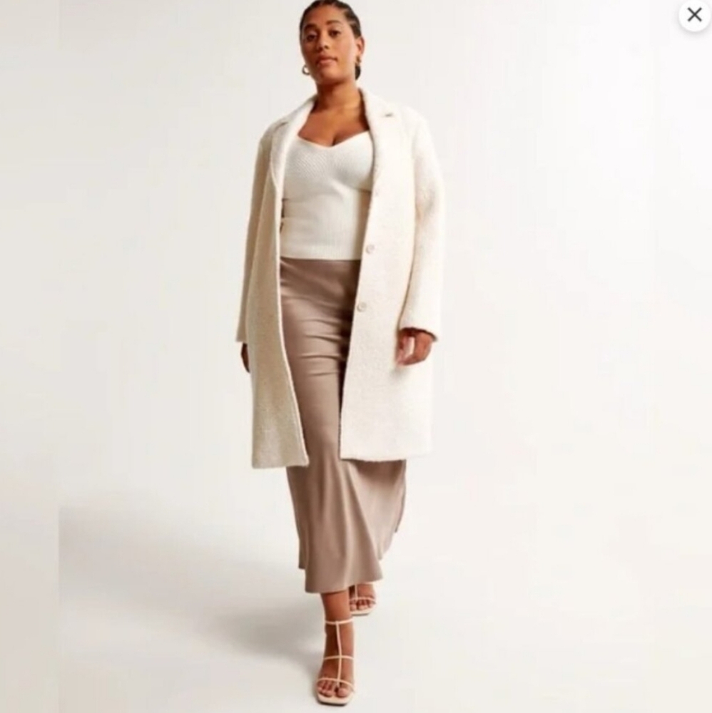 Abercrombie & Fitch Cream Teddy Jacket for Women